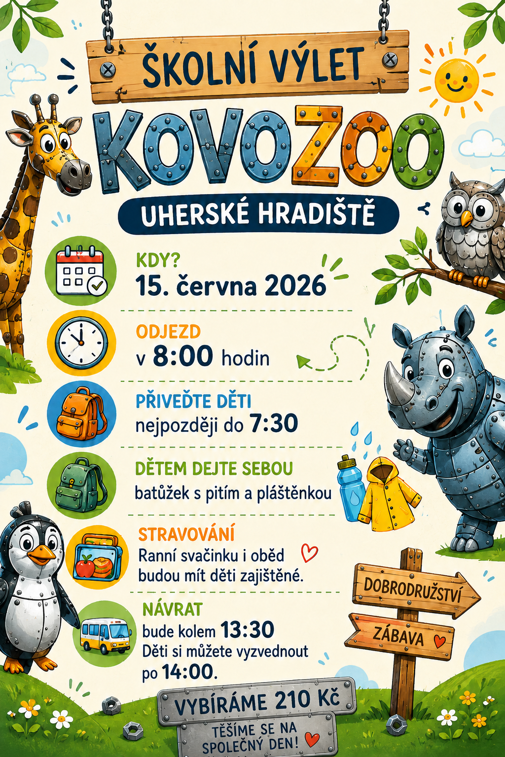 Děti, které budou mít nahlášenou v jídelně i odpolední svačinku, vyzvedávejte nejdříve v 14.15 hod. v MŠ